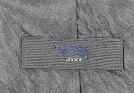 Reiss Men’s Grey Silk Slim Tie Made in Italy One Size