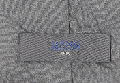 Reiss Men’s Grey Silk Slim Tie Made in Italy One Size