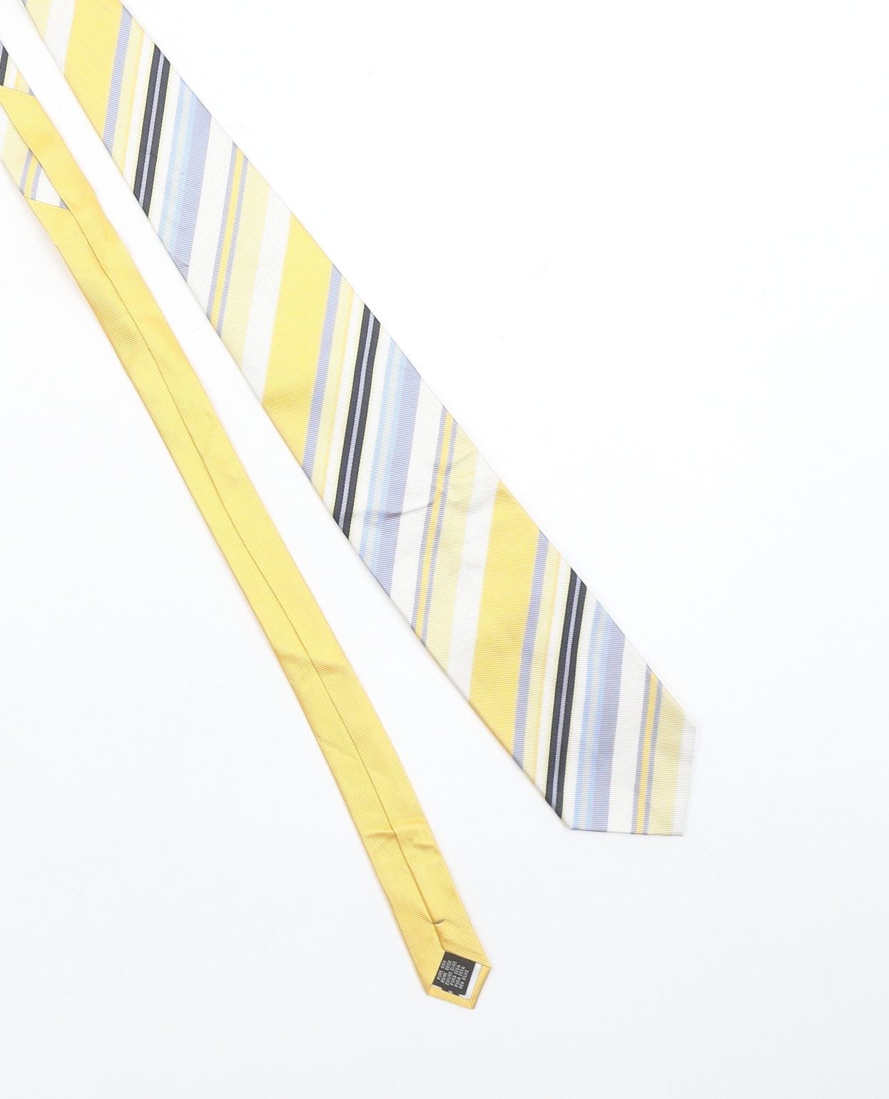 Leonardo Dieci X Men's Yellow Striped Silk Tie One Size