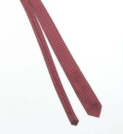 Tailor & Cutter Men's Red Geometric Slim Tie Polyester One Size