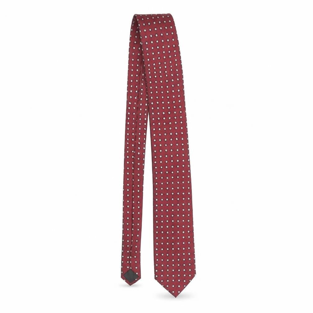 Mens Tailor & Cutter Red Geometric 100% Polyester Slim Tie