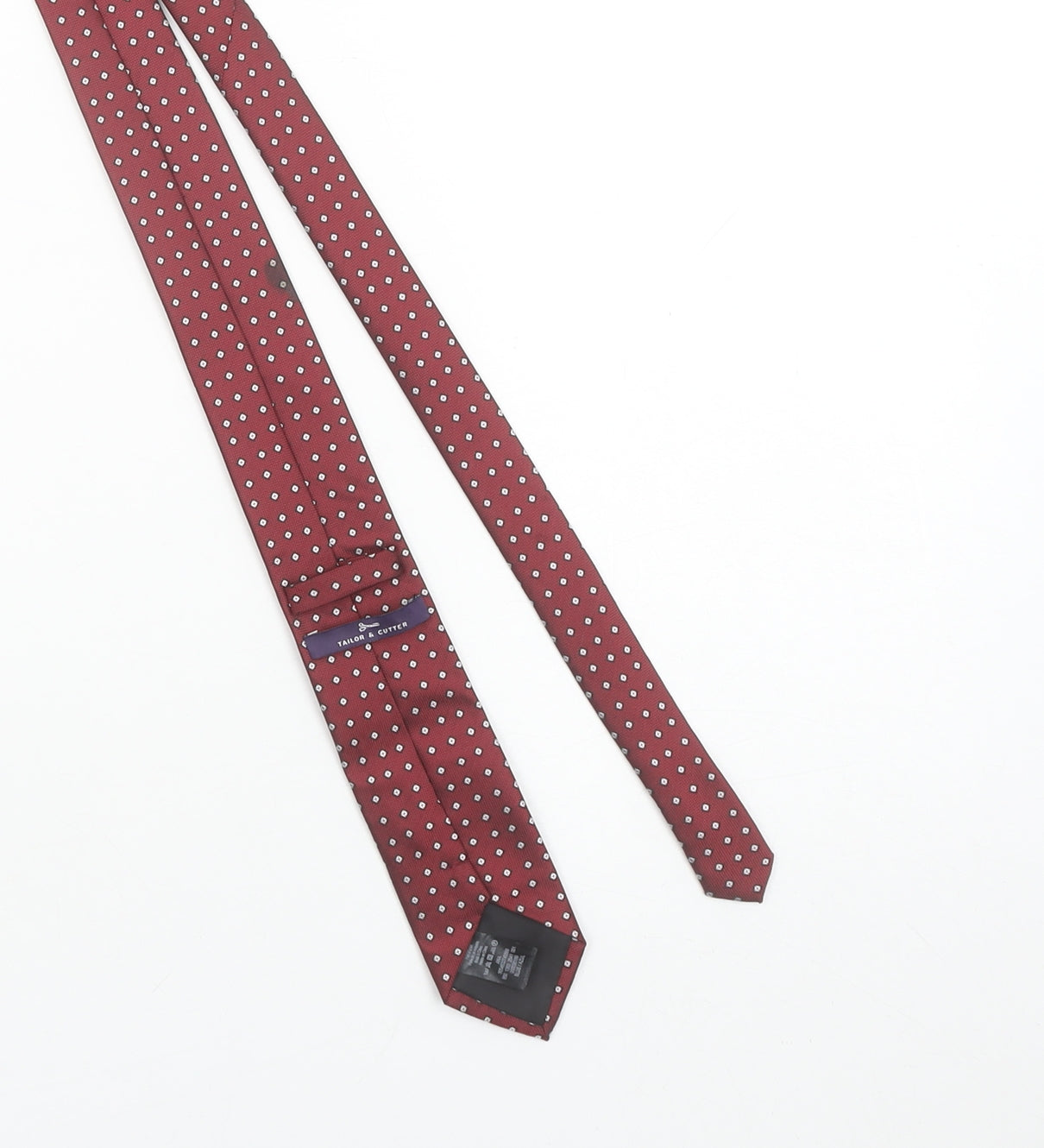 Tailor & Cutter Men's Red Geometric Slim Tie Polyester One Size