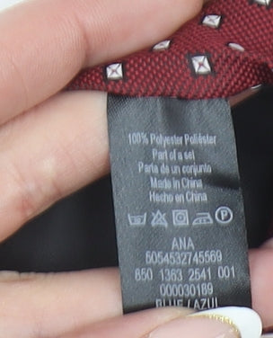 Tailor & Cutter Men's Red Geometric Slim Tie Polyester One Size