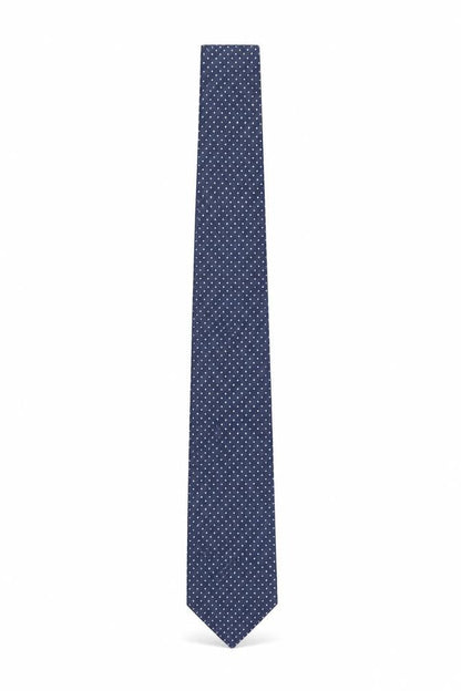 Mens TM Lewin Blue Polka Dot 100% Silk Slim Tie