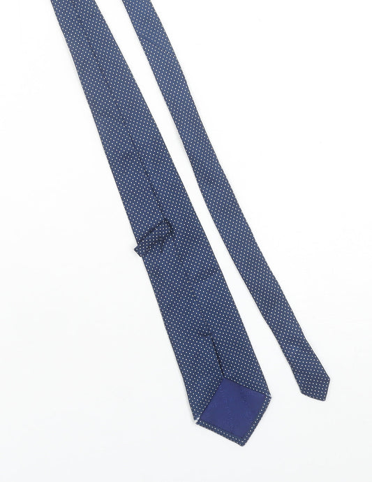 TM Lewin Men's Blue Polka Dot Silk Tie