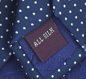 TM Lewin Men's Blue Polka Dot Silk Tie