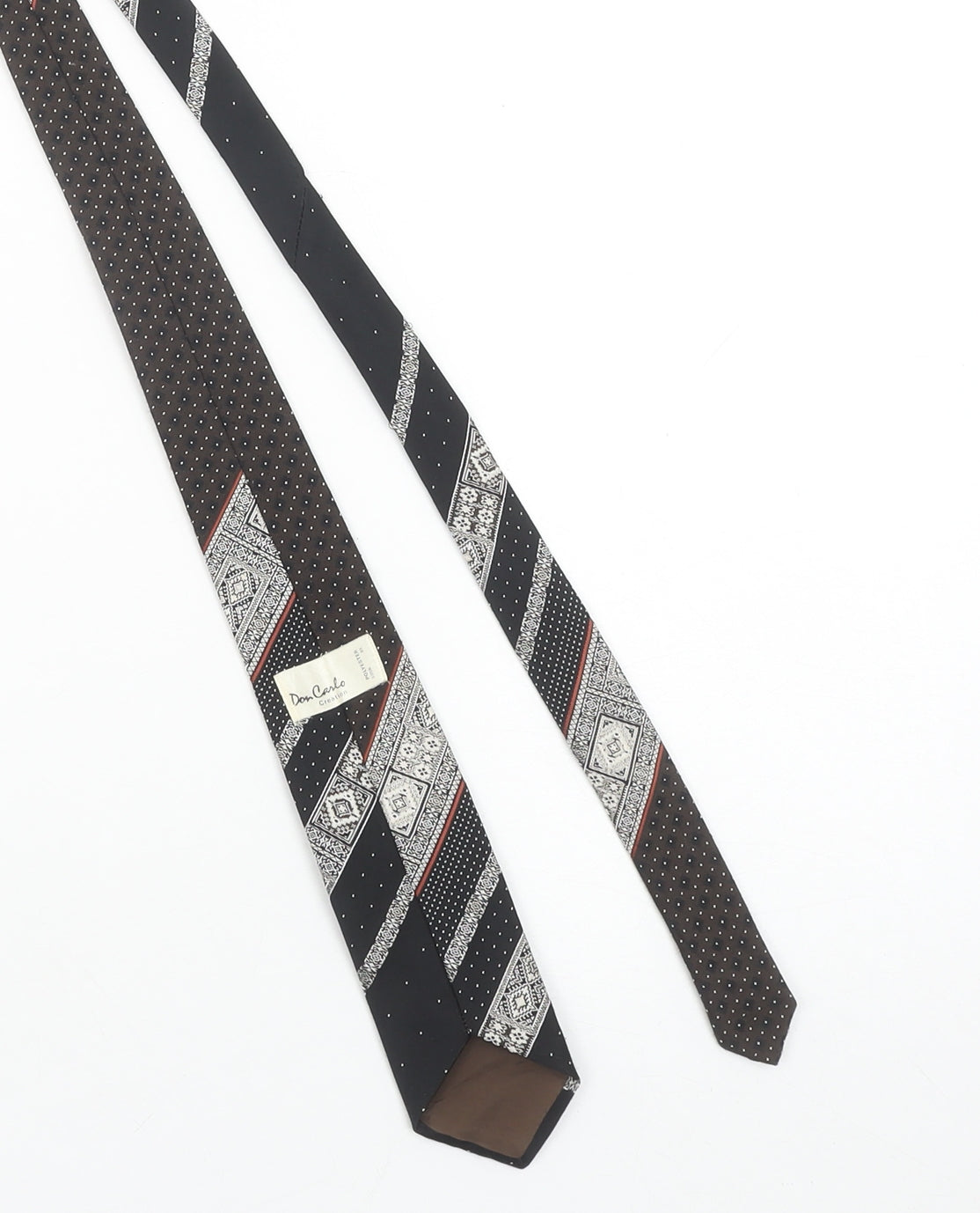 Don Carlo Creation Men's Black Geometric Polyester Tie 176