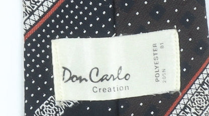Don Carlo Creation Men's Black Geometric Polyester Tie 176