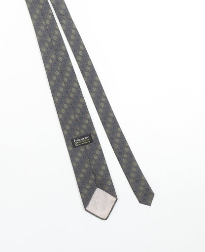 Folkespeare Mens Grey Geometric Polyester Tie Made in Britain