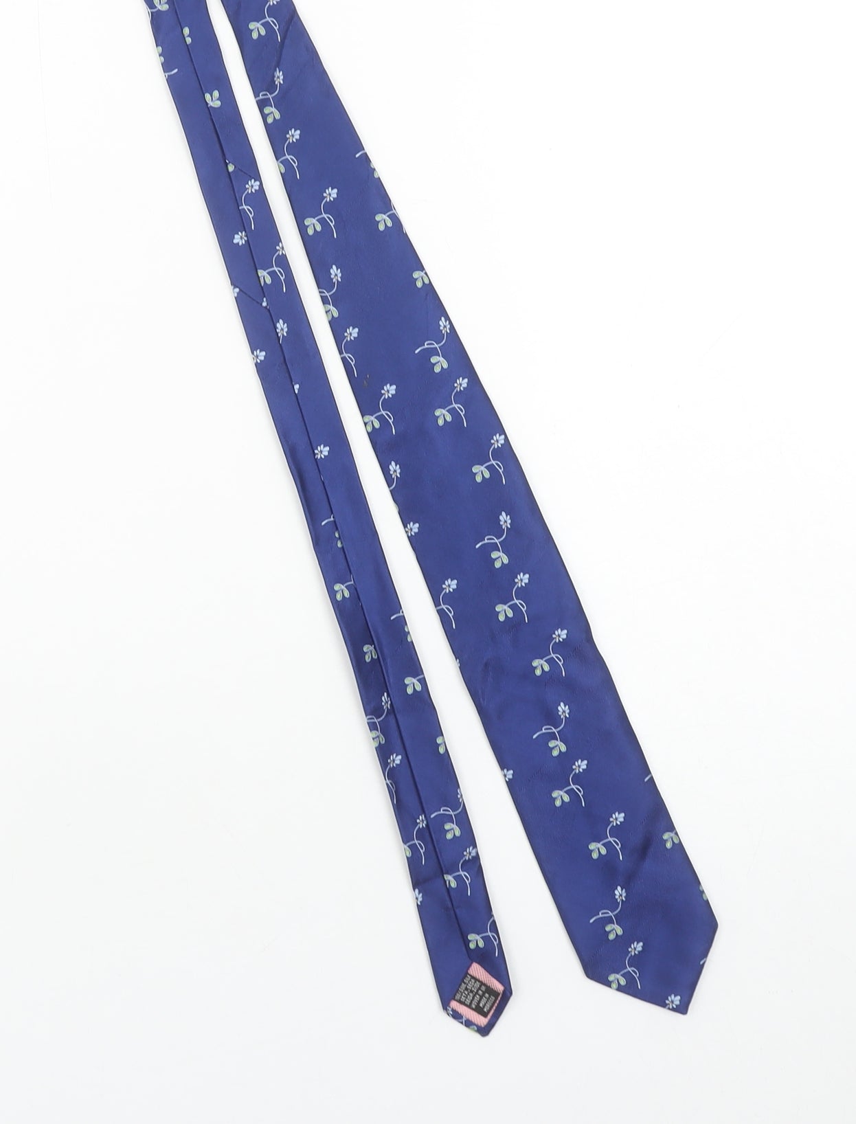 Thomas Pink Men's Blue Floral Silk Designer Tie One Size