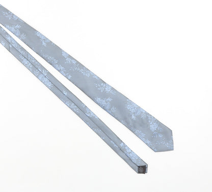 Next Men's Blue Floral Woven Tie Pointed Design One Size