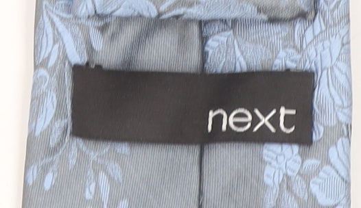 Next Men's Blue Floral Woven Tie Pointed Design One Size