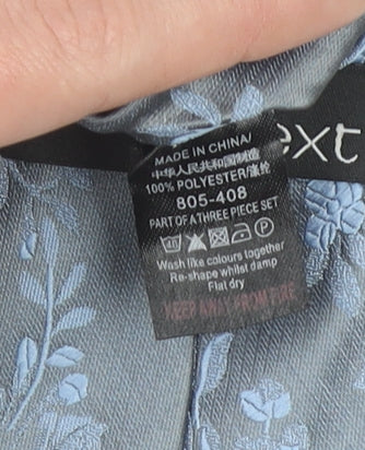 Next Men's Blue Floral Woven Tie Pointed Design One Size