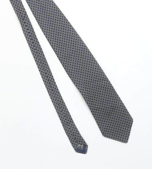Next Men's Blue Geometric Silk Slim Tie One Size