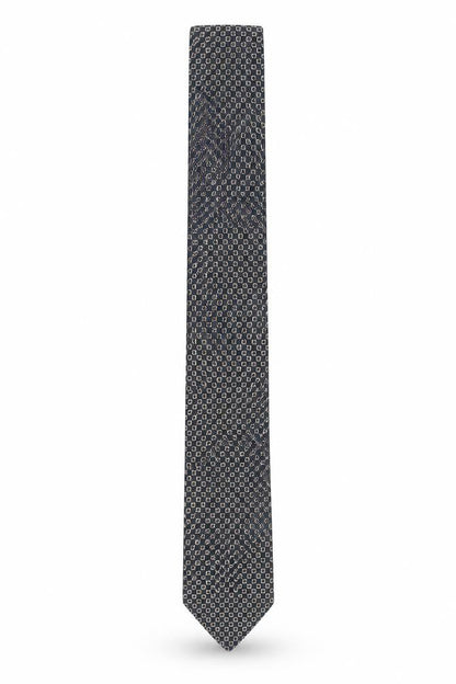 Mens NEXT Blue Geometric 100% Silk Slim Tie