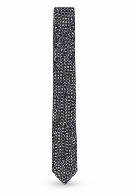 Mens NEXT Blue Geometric 100% Silk Slim Tie