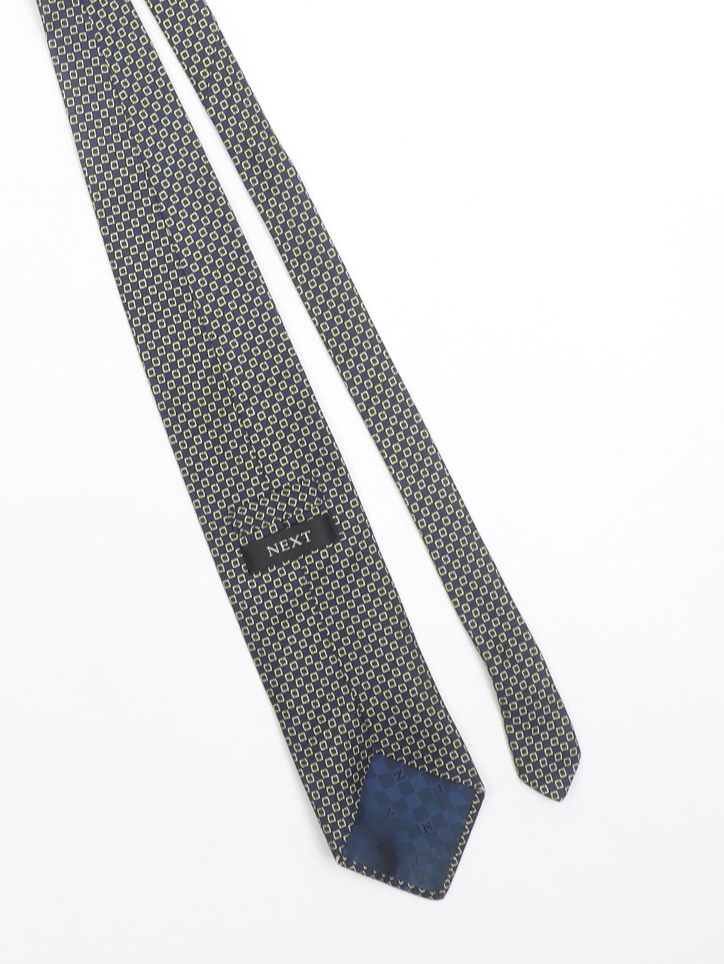 Next Men's Blue Geometric Silk Slim Tie One Size