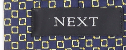 Next Men's Blue Geometric Silk Slim Tie One Size