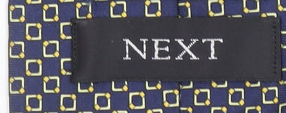 Next Men's Blue Geometric Silk Slim Tie One Size