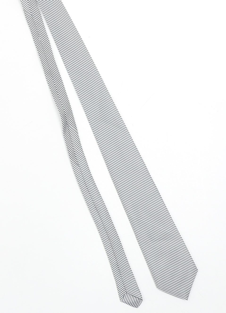 Joe Men's Grey Striped Slim Silk Tie