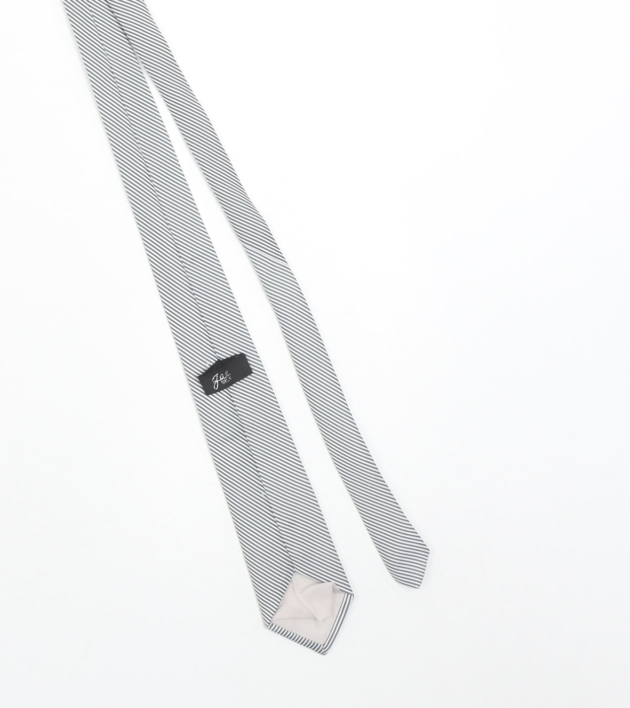 Joe Men's Grey Striped Slim Silk Tie