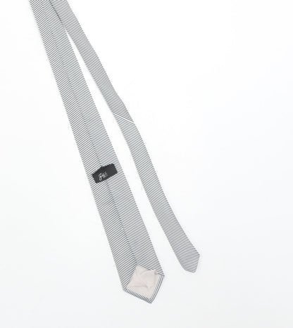 Joe Men's Grey Striped Slim Silk Tie