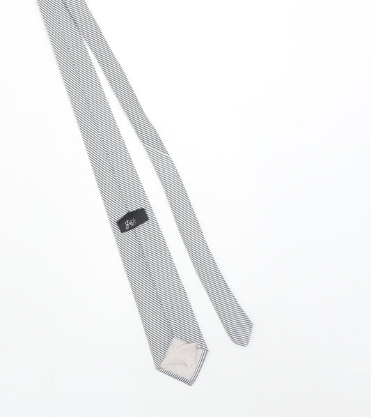 Joe Men's Grey Striped Slim Silk Tie