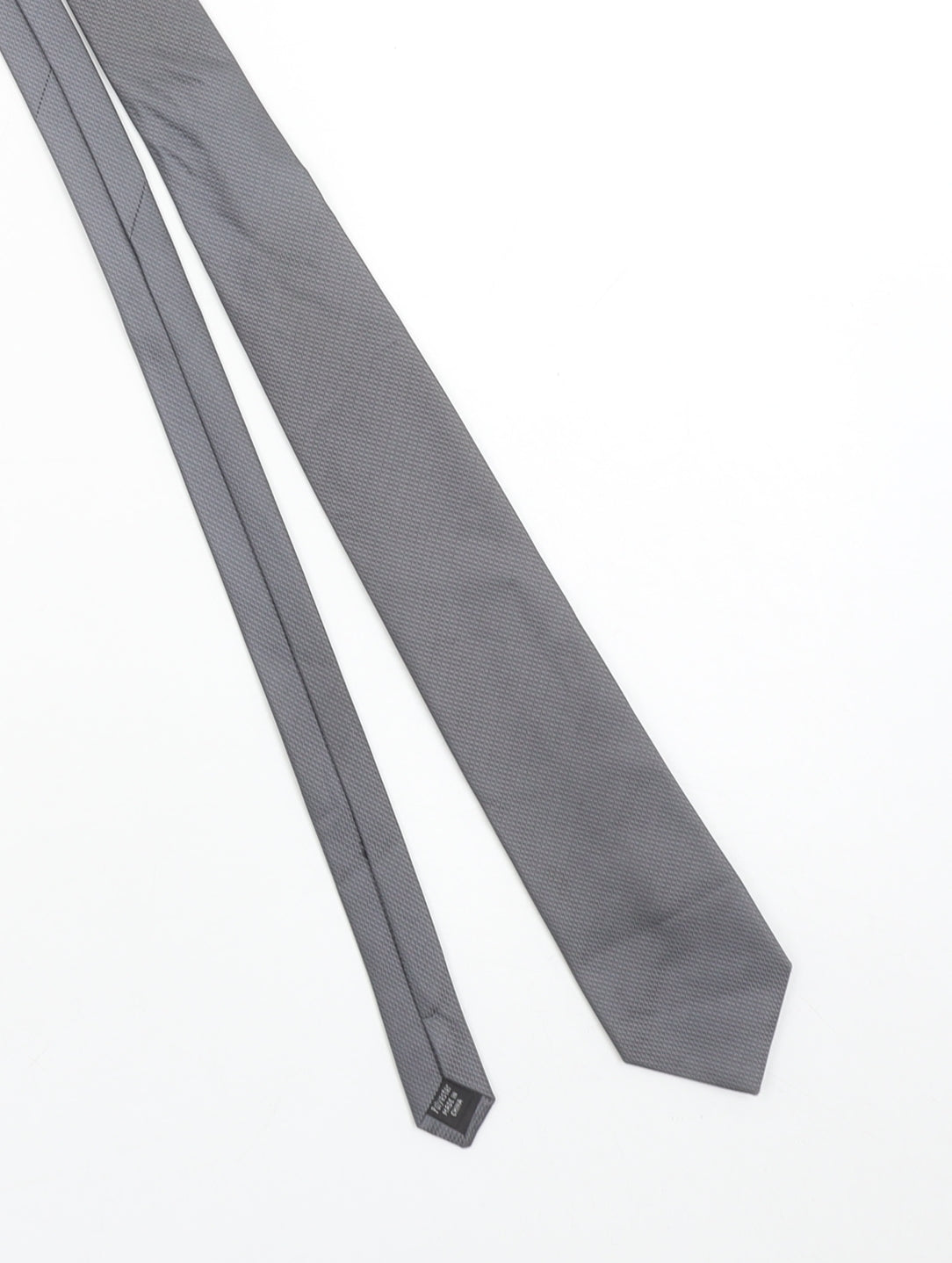 Thomas Nash Men's Grey Slim Tie 176 Polyester Textured Finish