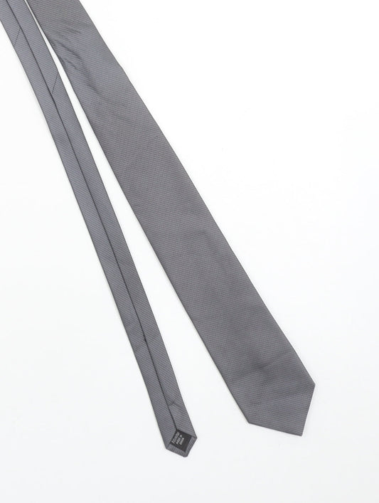 Thomas Nash Men's Grey Slim Tie 176 Polyester Textured Finish