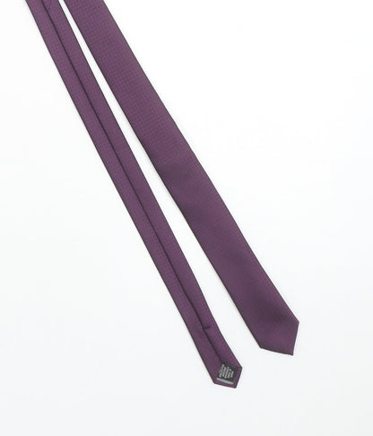 Red Herring Men’s Purple Slim Tie Polyester Woven Geometric Design