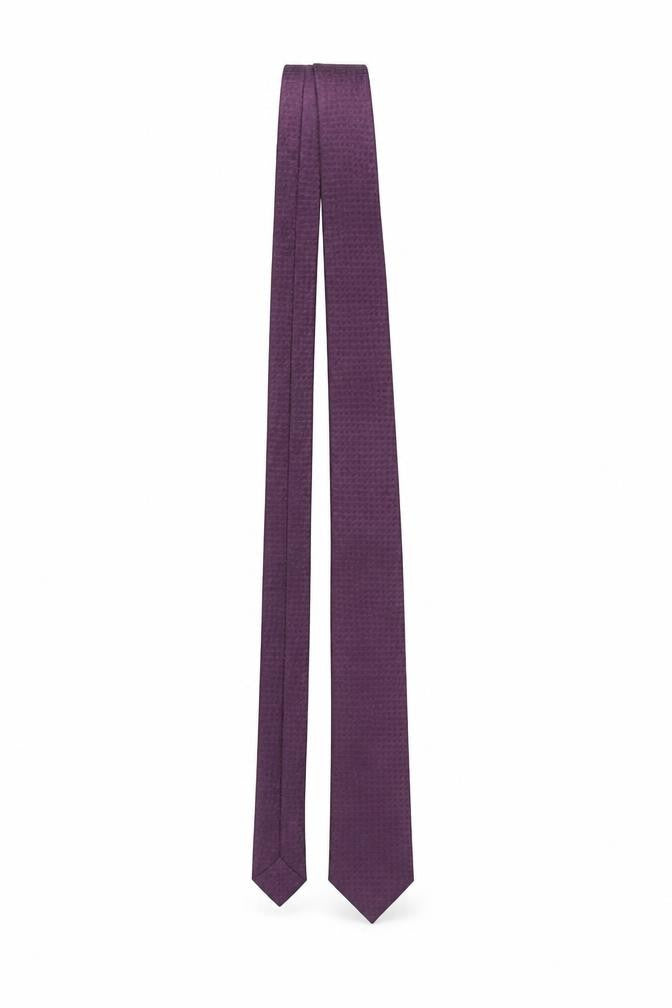 Mens Red Herring Purple Geometric 100% Polyester Slim Tie