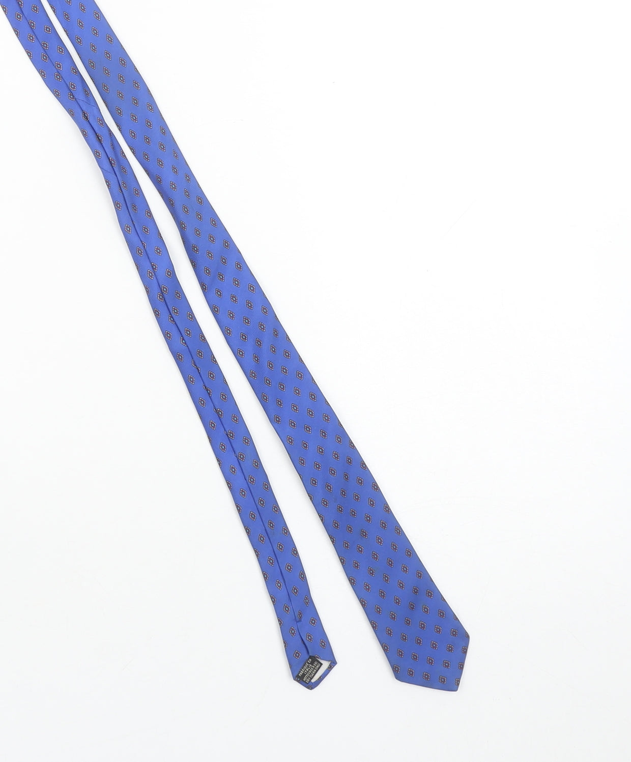 Carlo Colucci Men Blue Silk Patterned Tie Made in Italy – One Size