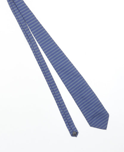 Mens Savatini Blue Geometric 100% Polyester Slim Tie