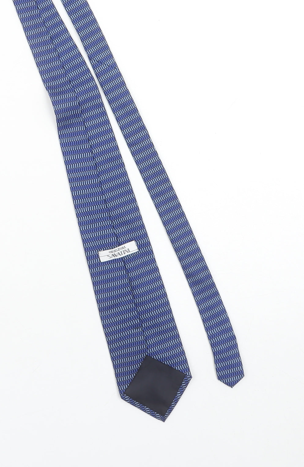 Mens Savatini Blue Geometric 100% Polyester Slim Tie