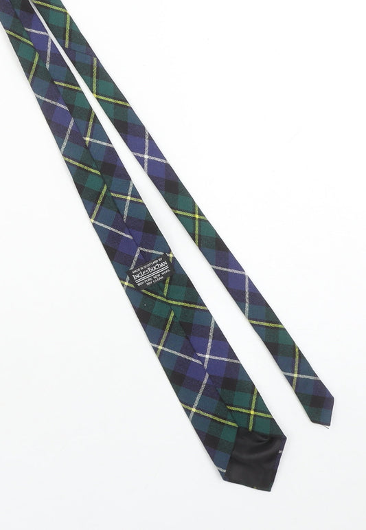 Ingles Buchan Men's Blue Green Tartan Wool Tie - Made in Scotland