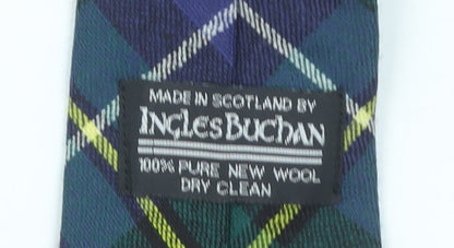 Ingles Buchan Men's Blue Green Tartan Wool Tie - Made in Scotland