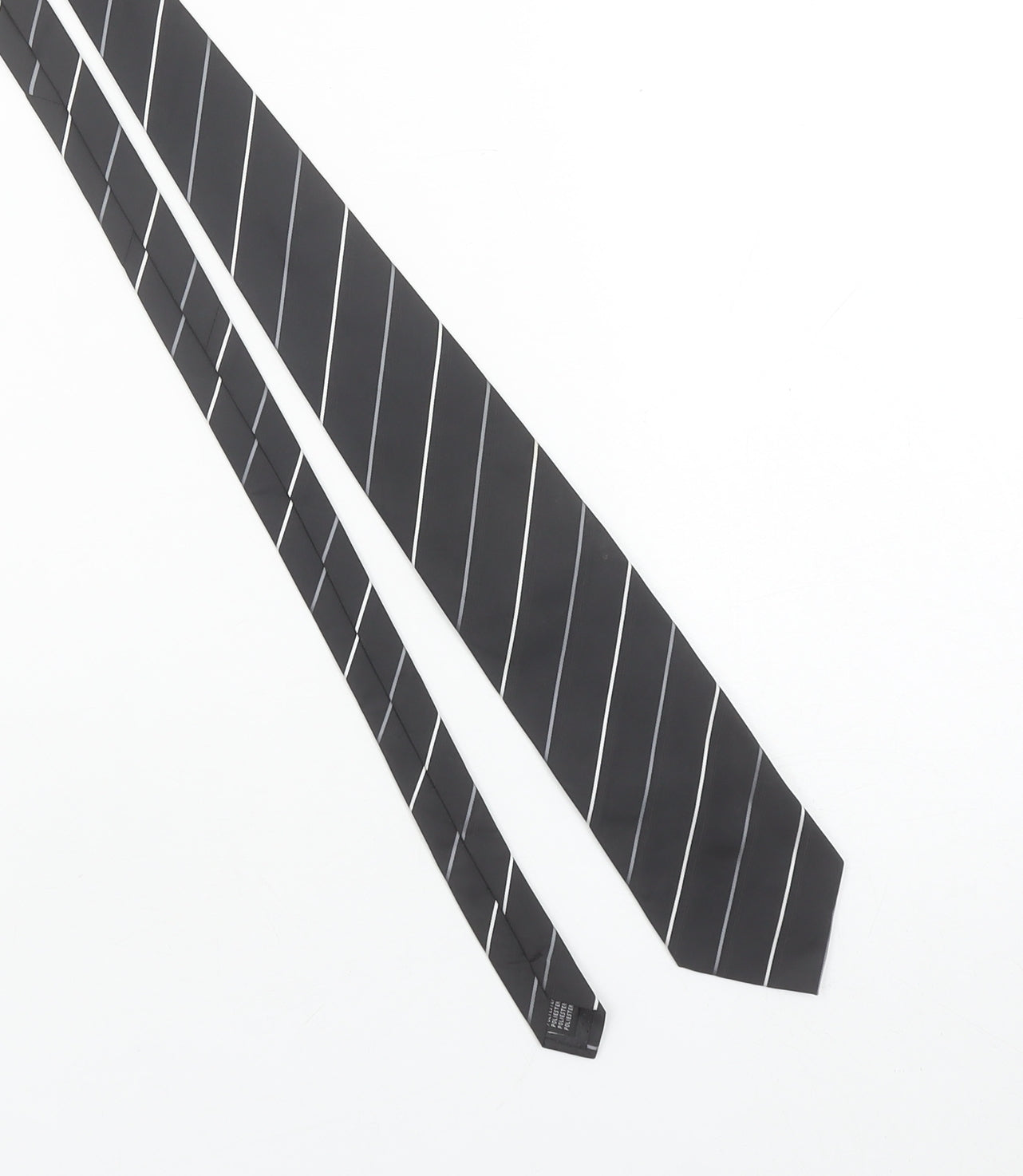 Amici Men's Black Striped Slim Polyester Tie