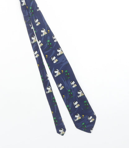 Berkertex Men’s Blue Cartoon Dog Pointed Tie 100% Polyester One Size
