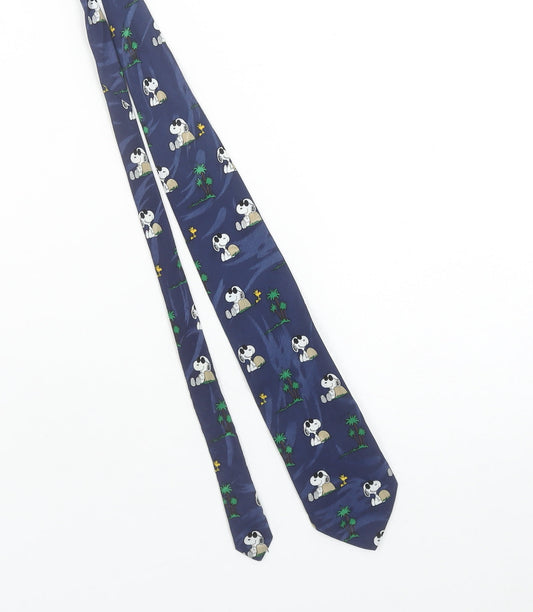 Berkertex Men’s Blue Cartoon Dog Pointed Tie 100% Polyester One Size