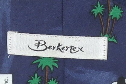 Berkertex Men’s Blue Cartoon Dog Pointed Tie 100% Polyester One Size