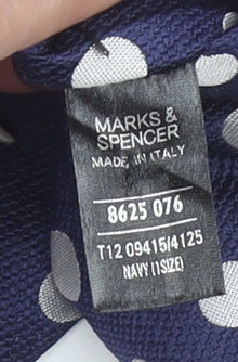 Marks and Spencer Men's Navy Polka Dot Silk Tie One Size