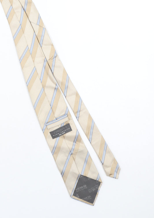 Baumler Men's Beige Blue Striped Silk Tie