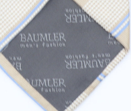 Baumler Men's Beige Blue Striped Silk Tie