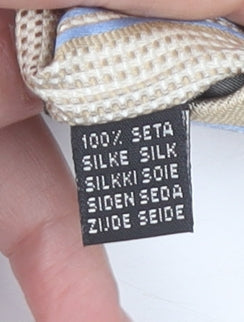 Baumler Men's Beige Blue Striped Silk Tie