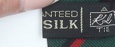 Castells of Oxford Men's Green Striped Silk Tie Pointed Woven