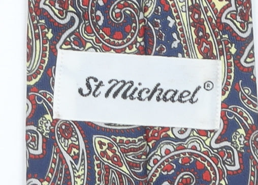 Marks and Spencer St Michael Blue Paisley Woven Men's Vintage Tie