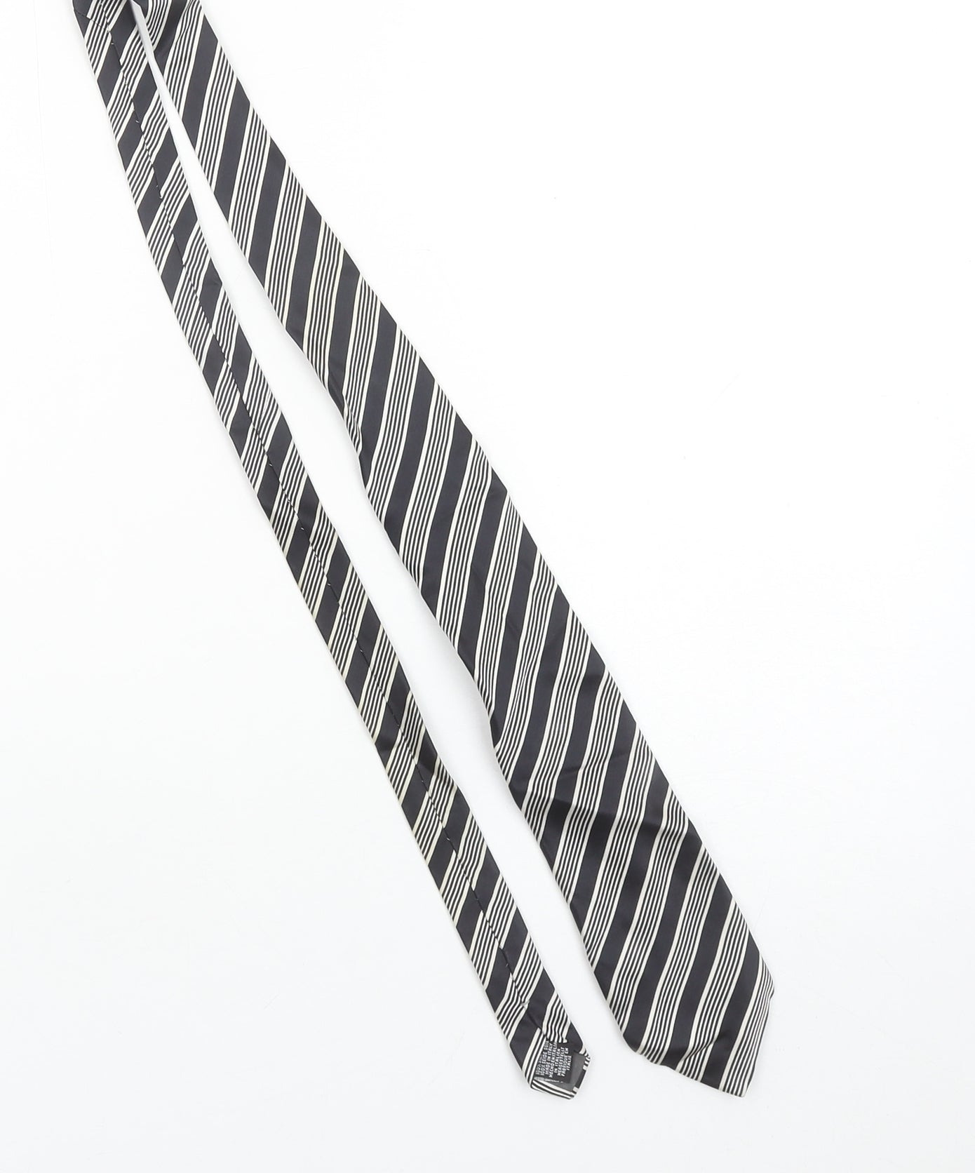 Charleston The Rocks Men's Black Striped Slim Silk Tie One Size