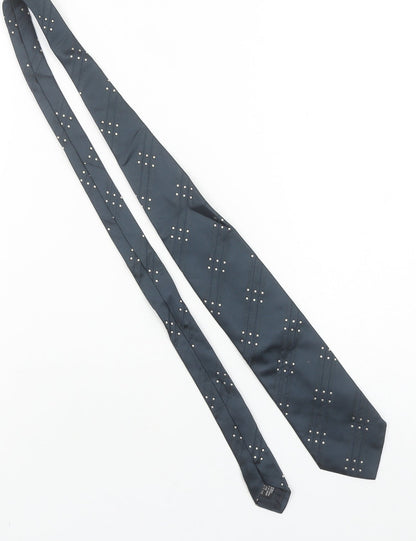 Armani Collezioni Men's Blue Geometric Silk Designer Tie
