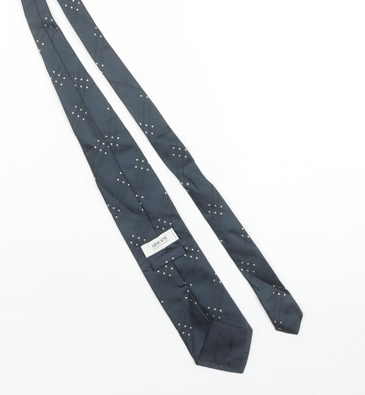 Armani Collezioni Men's Blue Geometric Silk Designer Tie