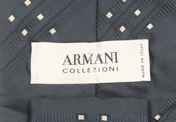 Armani Collezioni Men's Blue Geometric Silk Designer Tie